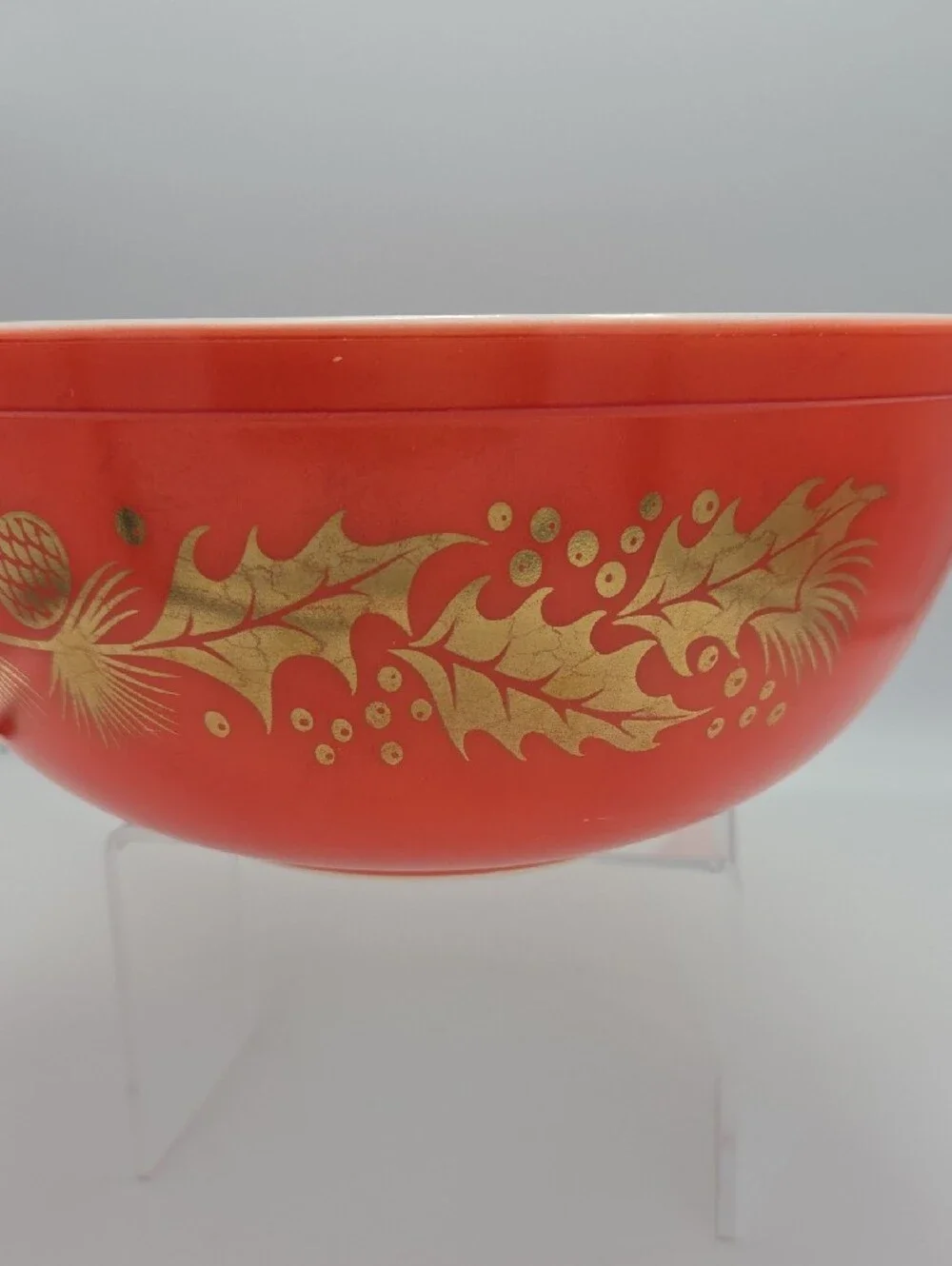 Pyrex White Bowl with Red Rim